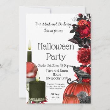 Red Halloween  Gothic  Witch Invitation by Iggys_World at Zazzle