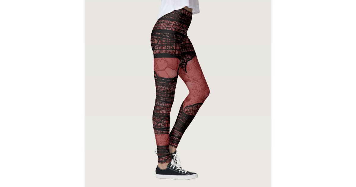 RED HALLOWEEN MUMMY LEGS by Slipperywindow Leggings Zazzle