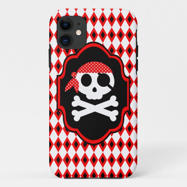 Red Halloween Pirate Goth Phone Case (Back)