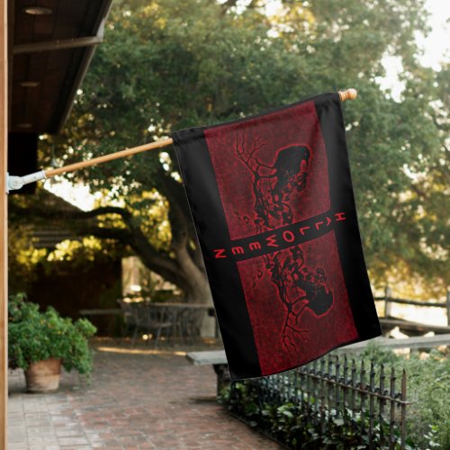 Red Halloween Scary Creepy Wicked Black Crow  Hous House Flag