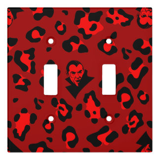 red halloween vampire leopard print goth light switch cover