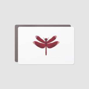 Red Hand Drawn Dragonfly Car Magnet