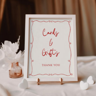 Red Hand Drawn Frame Cards & Gifts Card