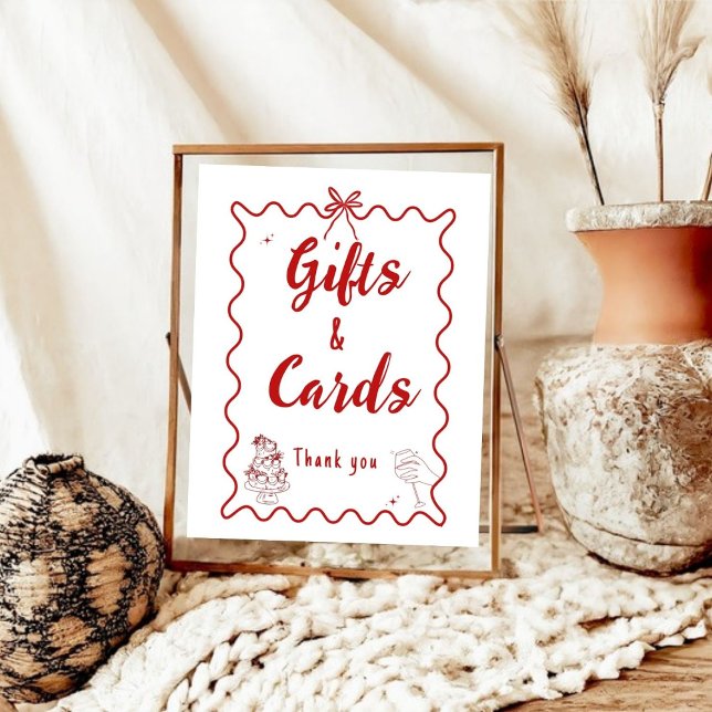 Red Hand Drawn Italian Gift and Cards wedding sign (Creator Uploaded)