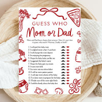 Red Hand Drawn Italian Guess Who Mom or Dad Game