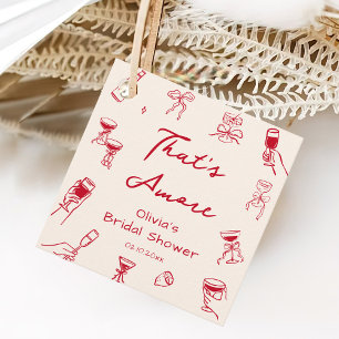 Red Hand Drawn Thats Amore Bridal Shower  Favor Tags