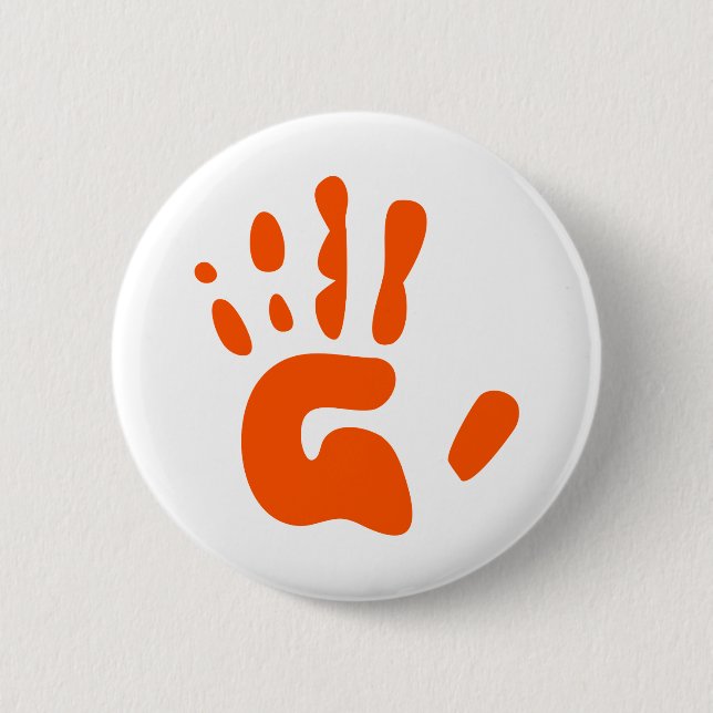 Red Hand Print Button (Front)