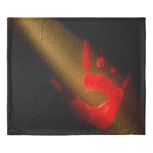 Red Hand Print Duvet Cover