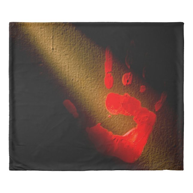 Red Hand Print Duvet Cover (Front)