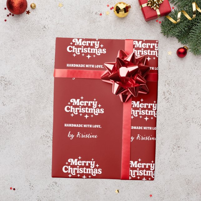 Red handmade by Christmas gift wrapping Paper (Creator Uploaded)