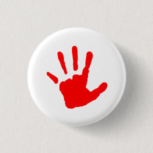 Red Handprint Button