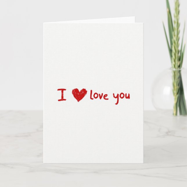 Red Handwritten Valentines Day Love Card (Front)
