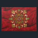 Red Hanukkah Placemat<br><div class="desc">Reds, bronze, orange, fill a mandala with a Star of David in the center with bright, festive textures to celebrate Hanukkah.</div>