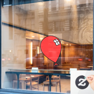 Red Happy Balloon Window Cling