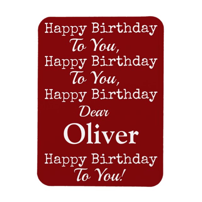 Red Happy Birthday Song Premium Flexi Magnet (Vertical)