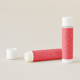 Red Happy Face Sweet Heart Valentine Love Pattern Lip Balm