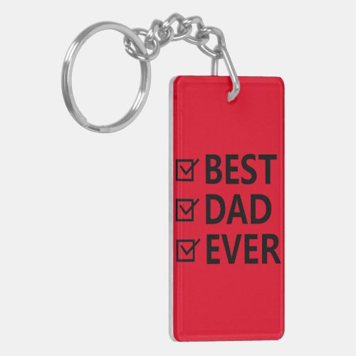 Red Happy Fathers Day Acrylic Keychain