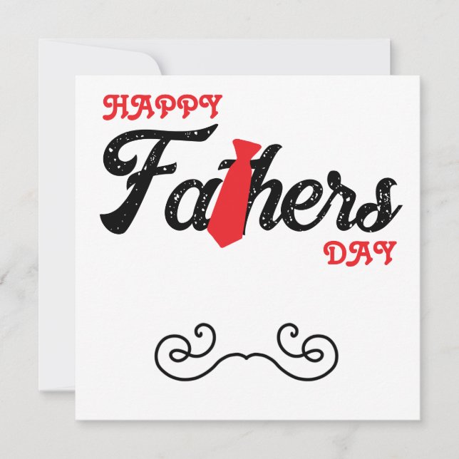 Red Happy Father's Day Greeting Card (Front)