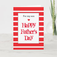Red Happy Father's Day Son