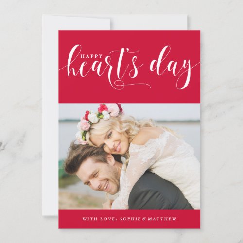 Red Happy Heart's Day | Photo Valentine's Day Holiday Card