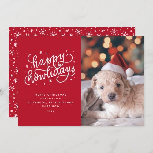 Red Happy Howlidays Christmas Holiday Card