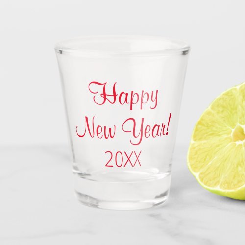 Red Happy New Year Shot Glass