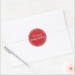 Red Happy Pawlidays Pet Lover Holiday Classic Round Sticker<br><div class="desc">Perfect for sealing envelopes,  marking gifts and labeling homemade treats,  this round circle sticker reads "Happy Pawlidays".</div>