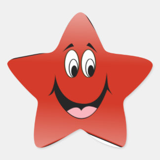 Red Happy Star Star Sticker
