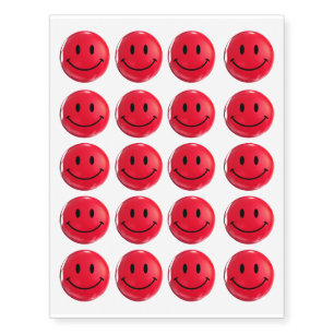 Red Happy Temporary Tattoos