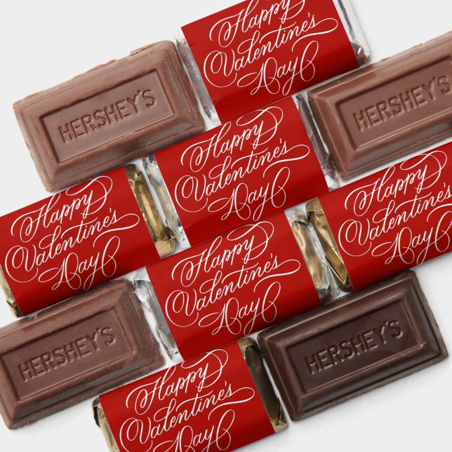 Red Happy Valentines Day Calligraphy Hershey's Miniatures (Assorted)