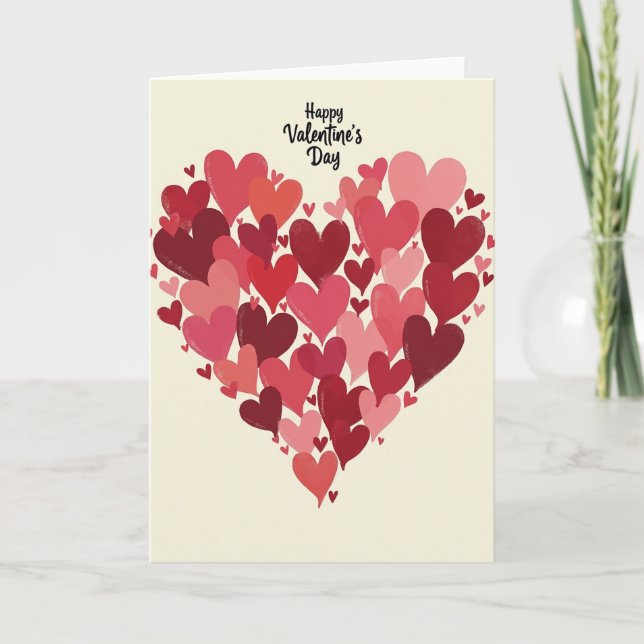 Red Happy Valentines Day Card (Front)