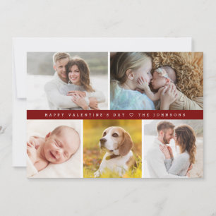 Red Happy valentine's day Custom family Photos Invitation