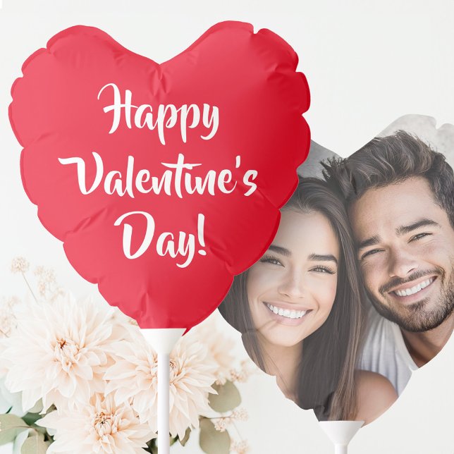 Red Happy Valentine's Day custom photo Balloon (Red Happy Valentine's Day custom photo Balloon)