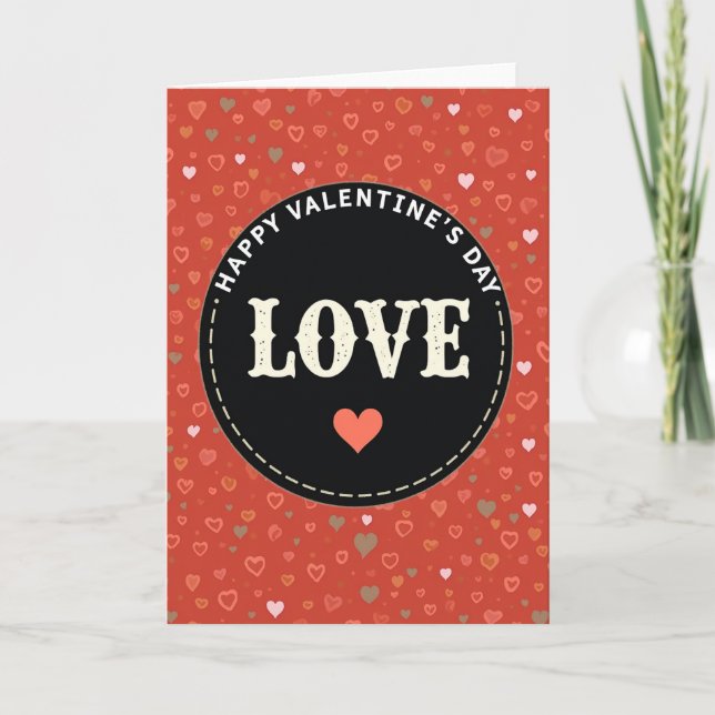 Red Happy Valentines Day Love Card (Front)
