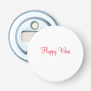 Red happy vibes holiday simple minimal calligraphy bottle opener