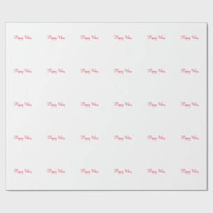 Red happy vibes holiday simple minimal calligraphy wrapping paper