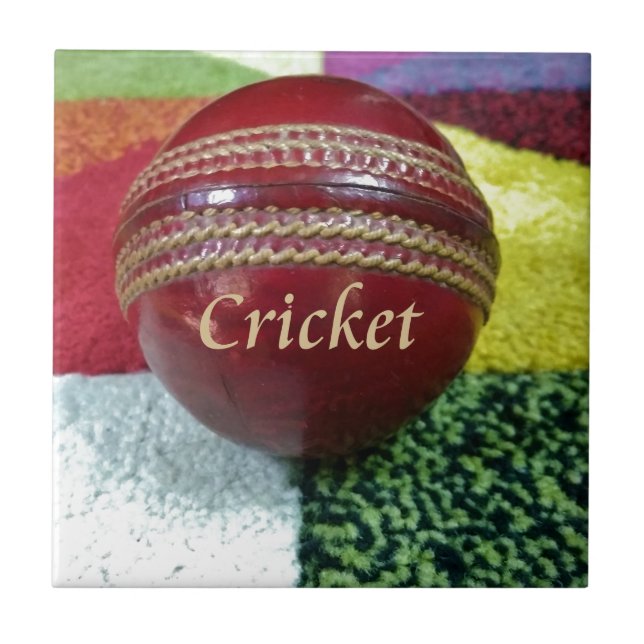 Red Hard Ball Glory Cricket Art Mug Coaster Kitche (Front)