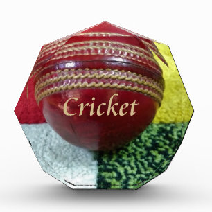 Red Hard Ball Glory Cricket Designer Notebook Mous Acrylic Award