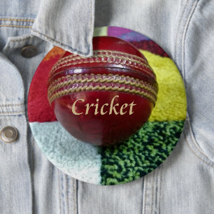 Red Hard Ball Glory Cricket Designer Notebook Mous Button