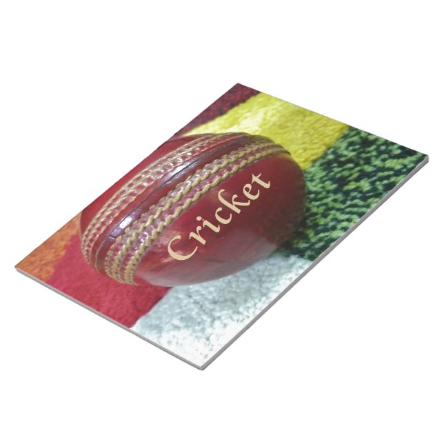 Red Hard Ball Glory Cricket Designer Notebook Mous Notepad (Angled)