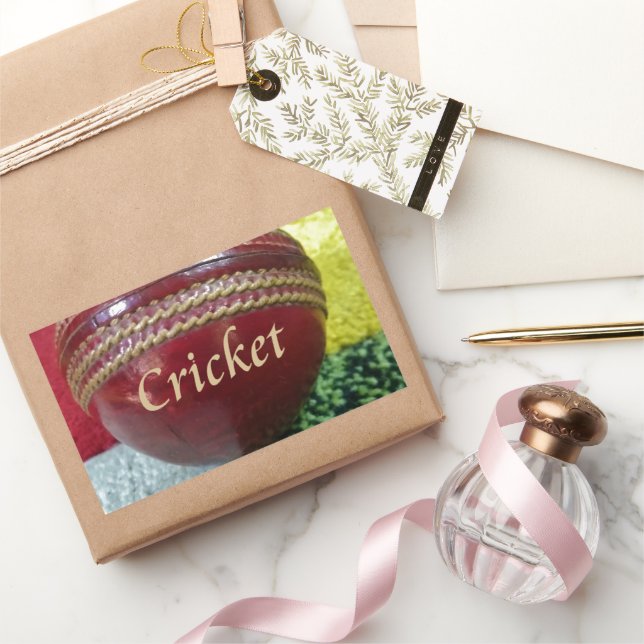 Red Hard Ball Glory Cricket Designer Notebook Mous Rectangular Sticker (Gifting)