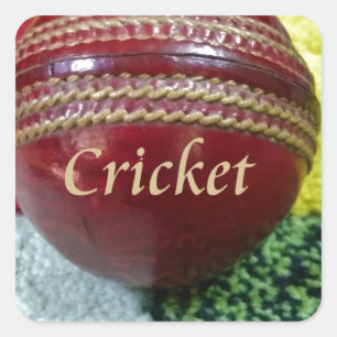 Red Hard Ball Glory Cricket Designer Notebook Mous Square Sticker