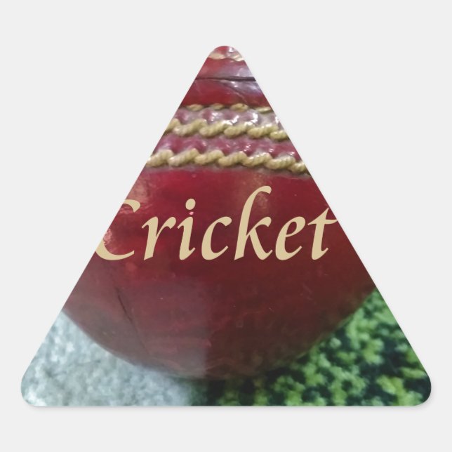 Red Hard Ball Glory Cricket Designer Notebook Mous Triangle Sticker (Front)