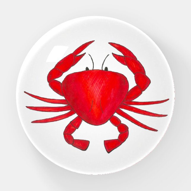Red Hard Shell Baltimore Maryland Crab Seafood Paperweight (Front)