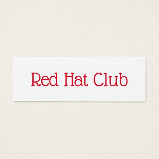 Red Hat Bookmark Business Card (Back)