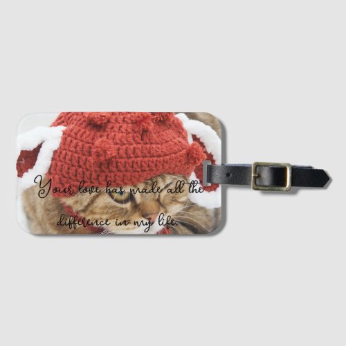 Red Hat Cat Mom Neckwear Luggage Tag