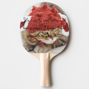 Red Hat Cat Mom Neckwear Ping Pong Paddle