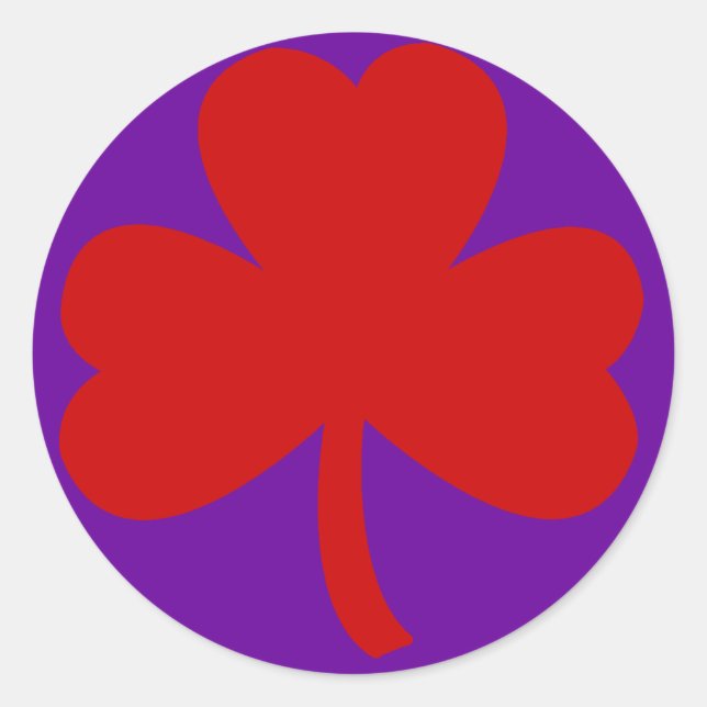 Red Hat Clover Classic Round Sticker (Front)