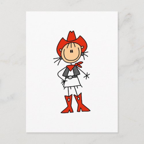 Red Hat Cowgirl Tshirts and Gifts Postcard