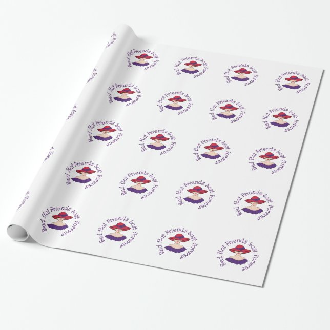 Red Hat Friends Wrapping Paper (Unrolled)